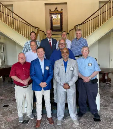 Past Presidents with newly  installed President James Lovejoy of Montgomery Lions Club.