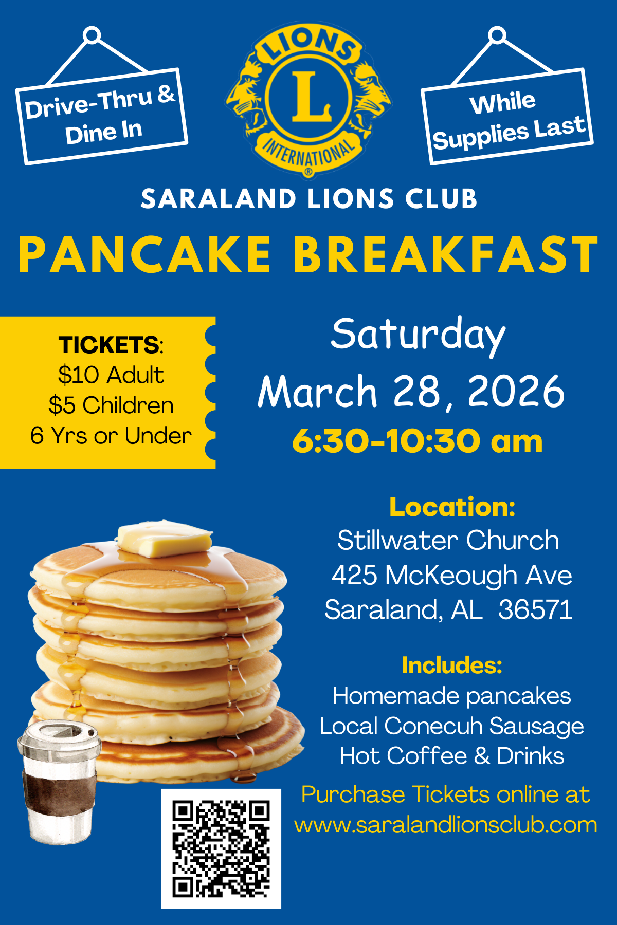Saraland Lions Club Pancake Breakfast